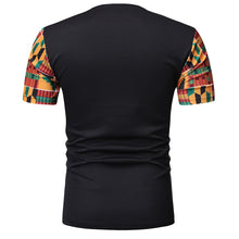 Load image into Gallery viewer, Fashion African Ankara Kente Cotton T-Shirt For Mens Short Sleeves