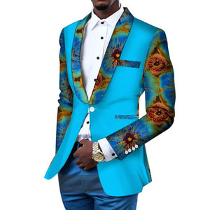 Blazer Slim Fit Suit Jacket African Men Clothes Wedding Ankara