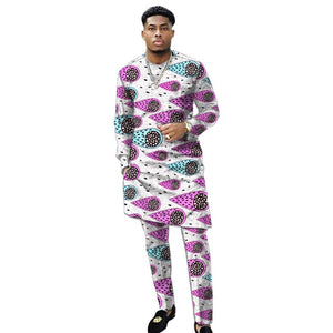 African Clothing Men's Print Set Shirt With Trouser Patchwork Ankara Pant Wedding Wear Male Formal Outfits