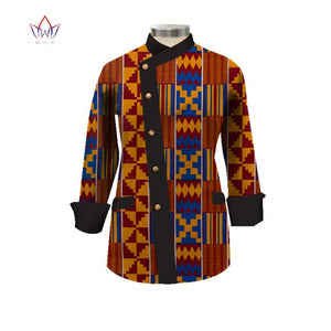 Fashion African Short Coat Print Dashiki Outfits Bazin Rich