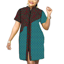 Load image into Gallery viewer, African Fashion Patchwork Original Design Women's Dress Outfit Colourful Print Female - Chocolate Boy Ltd