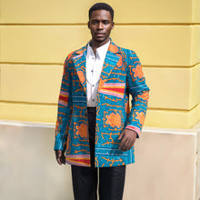 Load image into Gallery viewer, African Print Blazer Colorful Geometric Pattern Casual Fashion Jacket Coat for Wedding Party