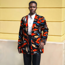 Load image into Gallery viewer, African Print Blazer Colorful Geometric Pattern Casual Fashion Jacket Coat for Wedding Party