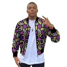 Load image into Gallery viewer, African Print Men's Coats Original Design Fashion Bomber Jacket - Chocolate Boy Ltd