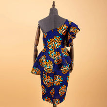 Load image into Gallery viewer, African 2 Piece Set for Women Crop Top + Print Skirt Set Ankara Clothing Dashiki Outfits Blouse Shirt Midi Skirt Casual