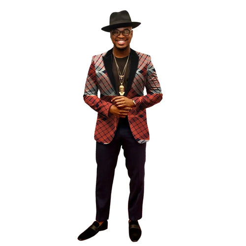 African Jacket for Men  Long Sleeve Top Mens African Clothing Dashiki African Print Blazer Men Outfits Suits