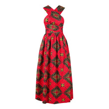 Load image into Gallery viewer, African Sleeveless Women Dress Fashion Off Back Print Lady Party Dresses Vintage Casual Clothing