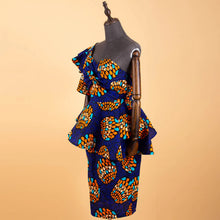 Load image into Gallery viewer, African 2 Piece Set for Women Crop Top + Print Skirt Set Ankara Clothing Dashiki Outfits Blouse Shirt Midi Skirt Casual