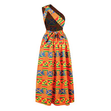Load image into Gallery viewer, African Sleeveless Women Dress Fashion Off Back Print Lady Party Dresses Vintage Casual Clothing