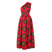 Load image into Gallery viewer, African Sleeveless Women Dress Fashion Off Back Print Lady Party Dresses Vintage Casual Clothing