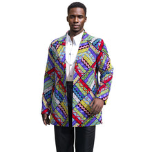 Load image into Gallery viewer, African Print Blazer Colorful Geometric Pattern Casual Fashion Jacket Coat for Wedding Party