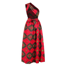 Load image into Gallery viewer, African Sleeveless Women Dress Fashion Off Back Print Lady Party Dresses Vintage Casual Clothing