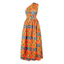Load image into Gallery viewer, African Sleeveless Women Dress Fashion Off Back Print Lady Party Dresses Vintage Casual Clothing