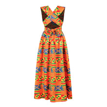 Load image into Gallery viewer, African Sleeveless Women Dress Fashion Off Back Print Lady Party Dresses Vintage Casual Clothing