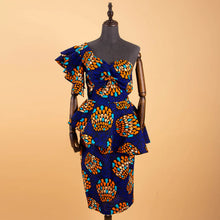 Load image into Gallery viewer, African 2 Piece Set for Women Crop Top + Print Skirt Set Ankara Clothing Dashiki Outfits Blouse Shirt Midi Skirt Casual