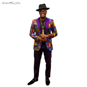 African Jacket for Men  Long Sleeve Top Mens African Clothing Dashiki African Print Blazer Men Outfits Suits
