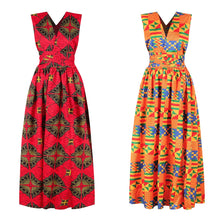 Load image into Gallery viewer, New Summer Elegant Fashion Style African Women Printing Plus Size Polyester Long Dress