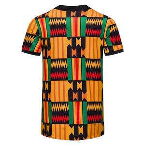 African Dashiki Print Button Down Shirts Summer Short Sleeve Clothes Men