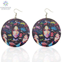 Load image into Gallery viewer, Vintage Earrings African Wood Material Black Women Art Jewelry Traditional Tribal Accessories