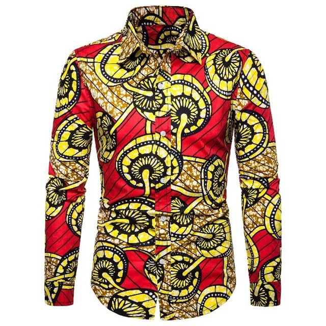 Long Sleeve Tribal African Shirt for Women/Men - Chocolate Boy Ltd