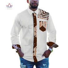 Load image into Gallery viewer, Men African Clothing Dashiki Lapel Top Shirt Bazin Riche