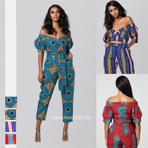 African Clothes Ladies Robe African Jumpsuit Plus Pant Dashiki Fashion - Chocolate Boy Ltd