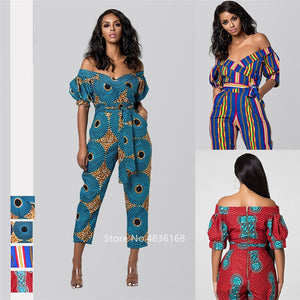 African Clothes Ladies Robe African Jumpsuit Plus Pant Dashiki Fashion - Chocolate Boy Ltd