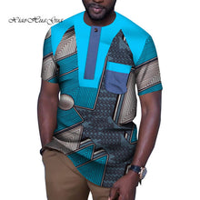 Load image into Gallery viewer, Fashion African Men Clothes Causal Party Men Short Sleeve O Neck Tops Tees Dashiki - Chocolate Boy Ltd