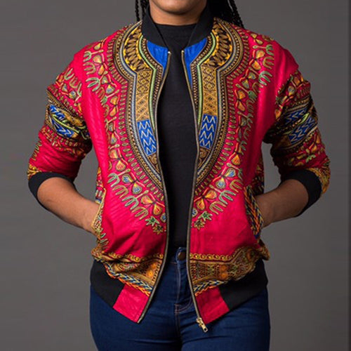 African Ankara Print Four Season Long Sleeve Casual Jacket Traditional Tribal