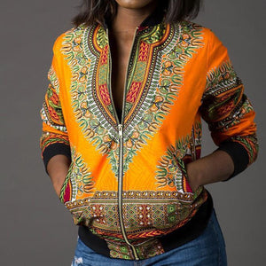 African Ankara Print Four Season Long Sleeve Casual Jacket Traditional Tribal