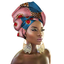 Load image into Gallery viewer, Women Headband Printed Scarf Rich Bazin Nigerian Headtie - Chocolate Boy Ltd