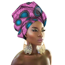 Load image into Gallery viewer, Women Headband Printed Scarf Rich Bazin Nigerian Headtie - Chocolate Boy Ltd