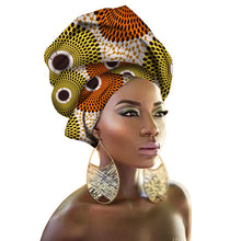 Load image into Gallery viewer, Women Headband Printed Scarf Rich Bazin Nigerian Headtie - Chocolate Boy Ltd