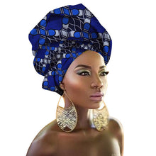 Load image into Gallery viewer, Women Headband Printed Scarf Rich Bazin Nigerian Headtie - Chocolate Boy Ltd