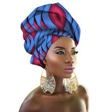 Load image into Gallery viewer, Women Headband Printed Scarf Rich Bazin Nigerian Headtie - Chocolate Boy Ltd