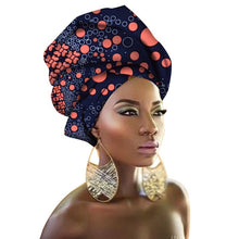 Load image into Gallery viewer, Women Headband Printed Scarf Rich Bazin Nigerian Headtie - Chocolate Boy Ltd