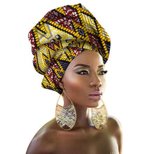 Load image into Gallery viewer, Women Headband Printed Scarf Rich Bazin Nigerian Headtie - Chocolate Boy Ltd