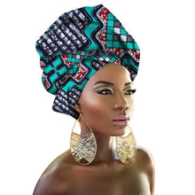 Load image into Gallery viewer, Women Headband Printed Scarf Rich Bazin Nigerian Headtie - Chocolate Boy Ltd