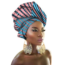 Load image into Gallery viewer, Women Headband Printed Scarf Rich Bazin Nigerian Headtie - Chocolate Boy Ltd