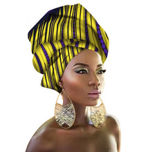 Load image into Gallery viewer, Women Headband Printed Scarf Rich Bazin Nigerian Headtie - Chocolate Boy Ltd