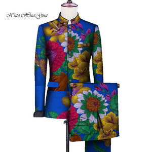 African Men Print Wedding Party Fancy Blazer Suit Jacket Tops - Chocolate Boy Ltd