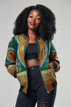 Load image into Gallery viewer, Fashion Coat African Clothes Dashiki Print Tribal Sexy Jacket Ladies Bomber Zip Pocket Sweatshirt - Chocolate Boy Ltd