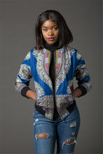 Load image into Gallery viewer, Fashion Coat African Clothes Dashiki Print Tribal Sexy Jacket Ladies Bomber Zip Pocket Sweatshirt - Chocolate Boy Ltd