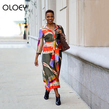Load image into Gallery viewer, African Dresses For Women African Print Ankara Clothing Elegant Floral Dress - Chocolate Boy Ltd