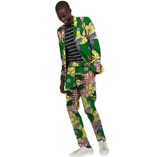 African Suits Men Print Casual Blazers For Wedding Ankara Fashion Pant Suits - Chocolate Boy Ltd