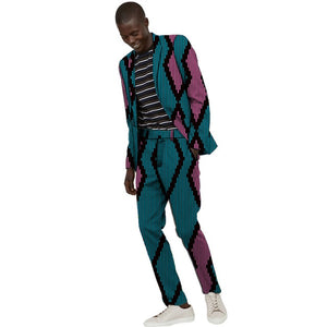 African Suits Men Print Casual Blazers For Wedding Ankara Fashion Pant Suits - Chocolate Boy Ltd
