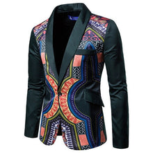 Load image into Gallery viewer, Dashiki Ethnic Style Men Long Sleeve Casual Coats Blazer African Suit Coat One Button Slim Fit Print Blazer - Chocolate Boy Ltd