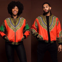 Load image into Gallery viewer, Adult Unisex African Dashiki Traditional Tribal Ankara Print Coat Zip Up Non-Hooded Sweatshirt Jacket Casual