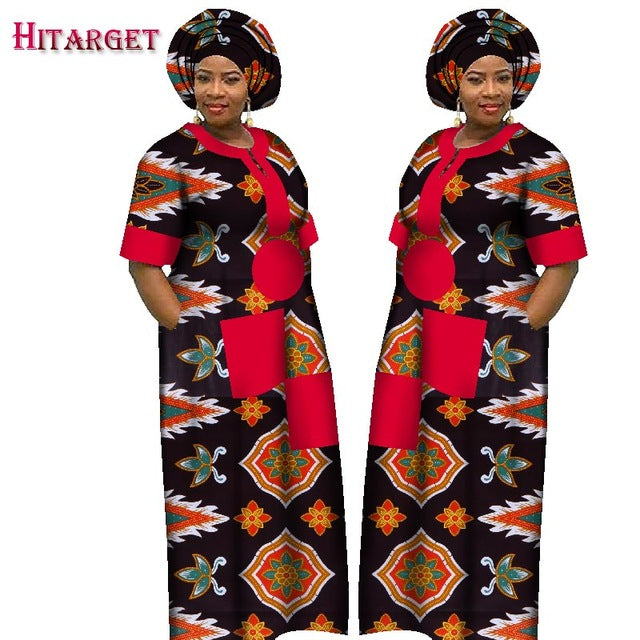 Autumn Dress for Women Dashiki Custom Made African Printed Dresses Women Comfortable Loose women