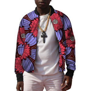 African Men's Baseball Bomber Jacket Ankara Coat Man Dashiki Print